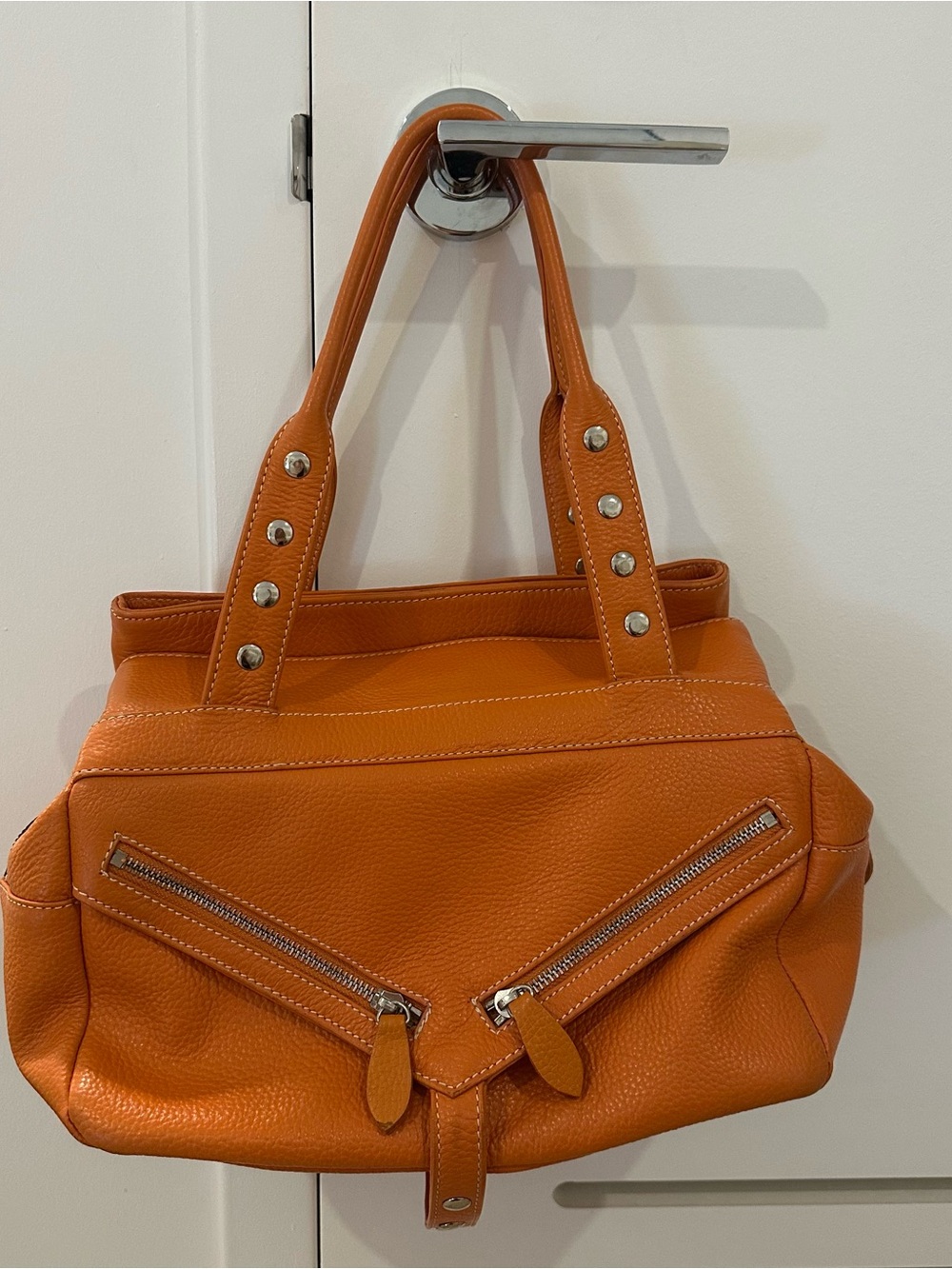 Botkier Orange Leather Tote Handbag
